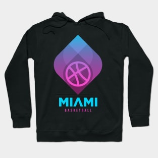 Modern Geometric Miami Heats Basketball Pink and Blue Logo Redesign Hoodie